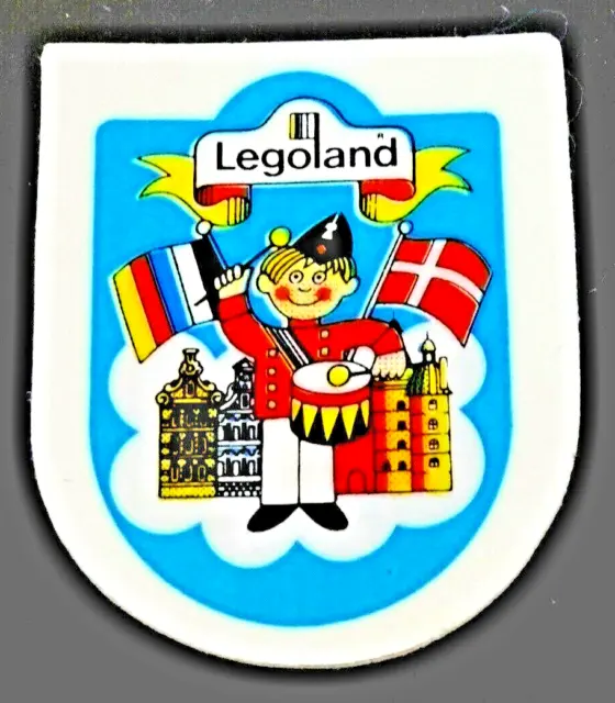Souvenir-Aufkleber Legoland Billund Freizeitpark 4 x 3 cm Dänemark 70er Oldtimer