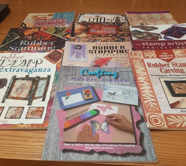 Rubber Stamping Books - lot of 10 Magazines And Hardcover