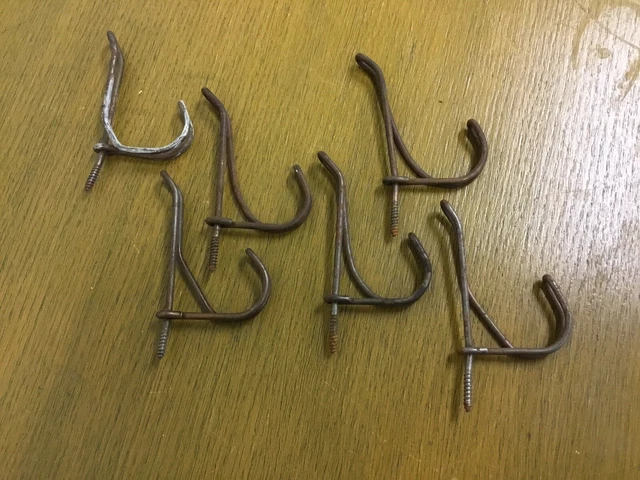 Vintage Lot Of 6 Twisted Wire Screw-In Coat Hat Hooks Hardware Farm 4 Lots Avail