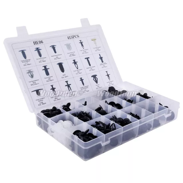 415pcs 18 Size For Ford All Trim Clip Pin Retainer Panel Bumper Fastener Kit Set