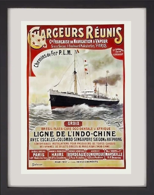 Vintage Travel Poster, Relax - Compagnie Maritime Des Chargeurs Reunis - Cruise, by Rene Gruau, 1910