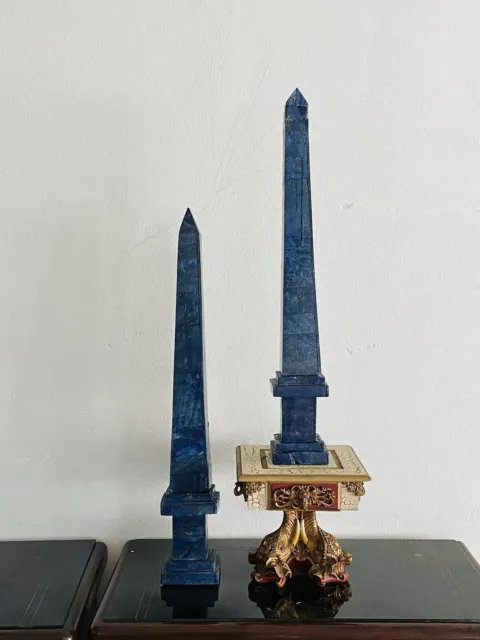 2 Obelischi Lapislazzuli Con Una Base