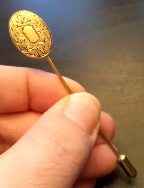 Stunning Antique Victorian Estate 1800'S Gold Tone 3" Stick Pin!!! G439