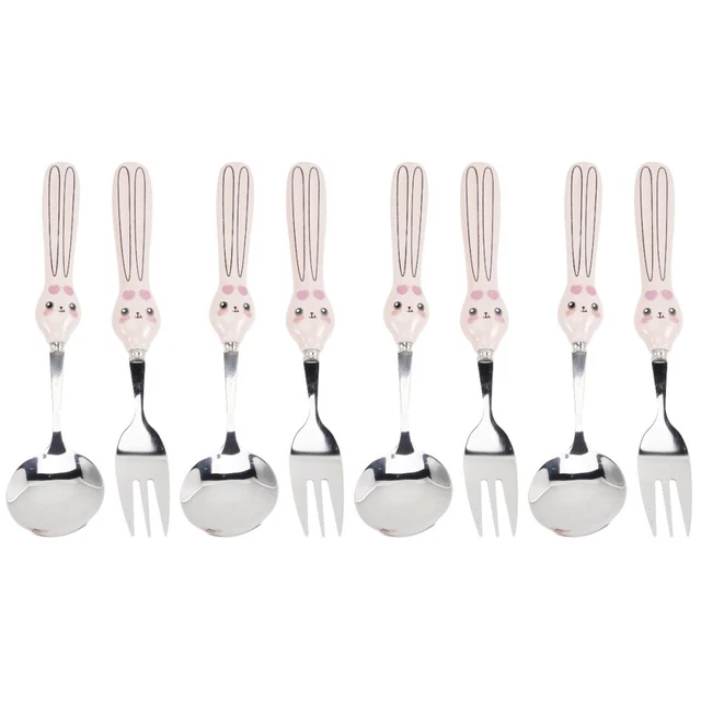4x Manico in ceramica adorabili utensili per bambini stoviglie con manico in ceramica