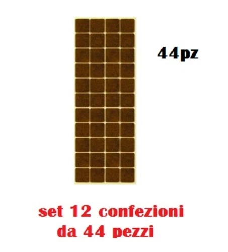 Lot 12 Paquets De 44 Feutres Chaises Tables Autocollants Carrés 2x2cm Moc