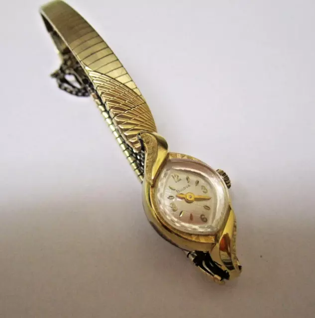 Vintage Bulova Swiss Ladies Wristwatch 10K RGP - 17 Jewels -Works