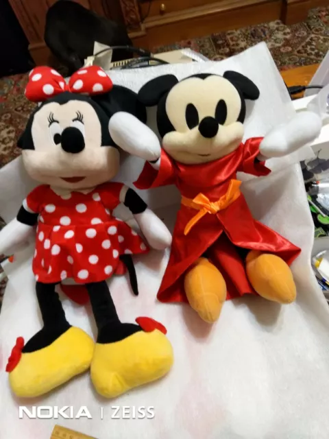 2x BIG Disney SOFT TOYS Fantasia MICKEY Mouse + MINNIE BAGPACK Lot