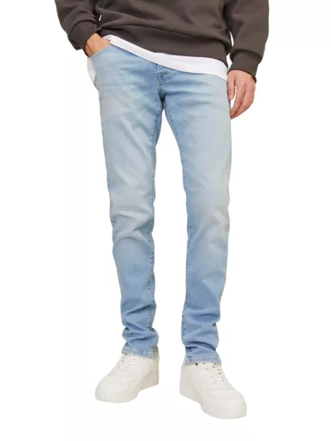 JACK & JONES Jeans Homme Jjiglenn Jjicon Jj 259 - Slim Fit - Bleu Denim