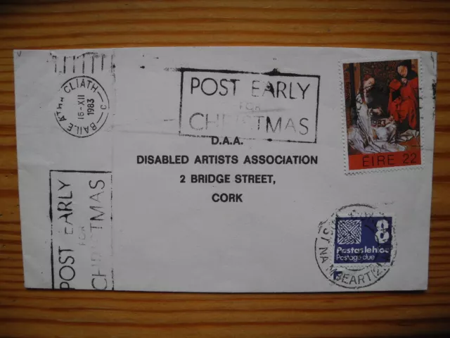 Irland/Ireland 1983 Weihnachten Nachporto/Postage Due Brief nach Cork