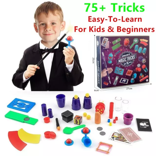 Over 75 Magic Tricks Easy-To-Learn For Kids Family Party Event Game Toy Play Set