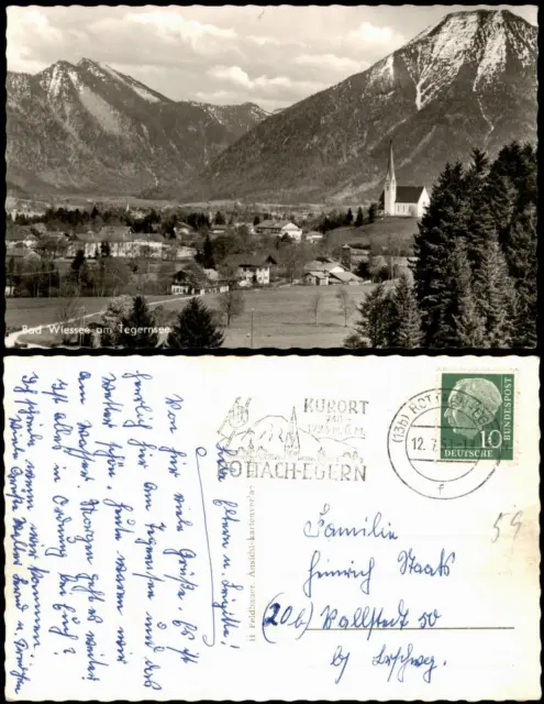 Ansichtskarte Bad Wiessee Blick auf die Stadt 1954