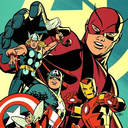 AVENGERS Signed ART PRINT Michael Cho JACK KIRBY Mighty Marvel Masterworks NEW