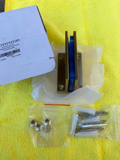 Rejuvenation Hardware C106780 Wall Mount Glass Door Hinge Aged Brass