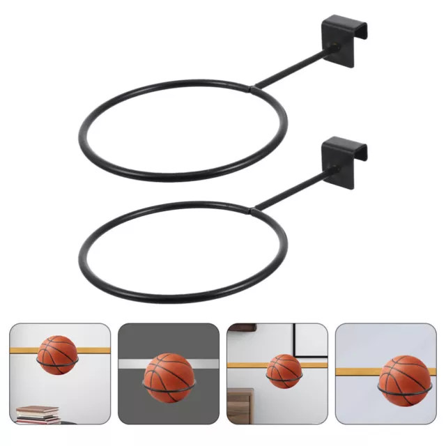 2 piezas Soporte de baloncesto decorativo Soporte de presentación de baloncesto Gancho