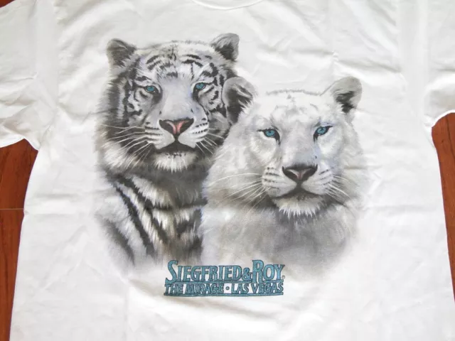 NOS Vtg 90s Siegfried & Roy Las Vegas T-Shirt Mens XL Tiger King