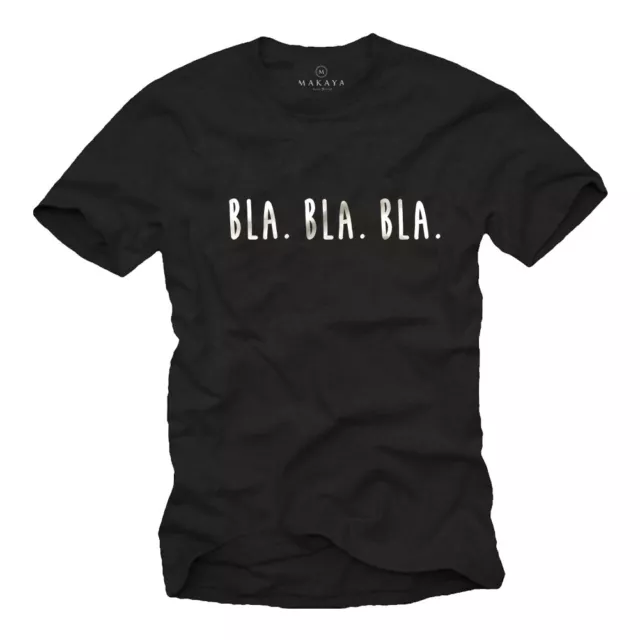 Fancy Men T-Shirt With Bla Bla Bla Slogan Design - Short Sleeve Crazy Quotes Tee