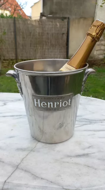 Ancien Seau A Champagne Henriot En Metal Argente Fabrique Par Argit