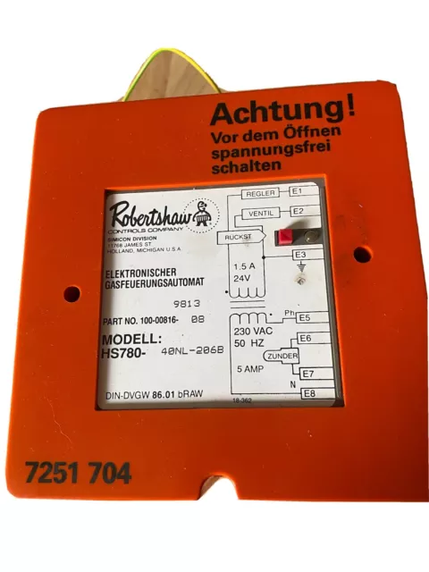 Elektronischer Gasfeuerungsautomat HS 780 - Viessmann-Robertshaw