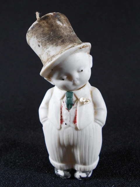 Figurine En Biscuit Tête Articulée / Amovible "  Jeune Garçon Tenue De Marié "