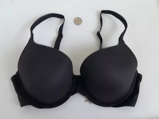 VICTORIA'S SECRET WOMEN'S Black Nude Mesh Bra Size 34D New With