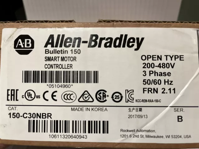 Allen Bradley 150-C30NBR 150C30NBR SMC-3 30A Smart Motor Controller