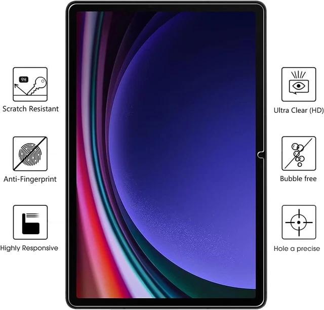 For Samsung Galaxy Tab S7 S8 S9 FE S9 Plus Tempered Glass Screen Saver Protector