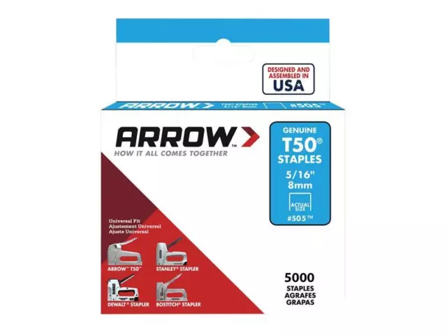 Arrow T50 Graffette 8mm (0.8cm) (Confezione Lotto 5000) ARRT50516IP