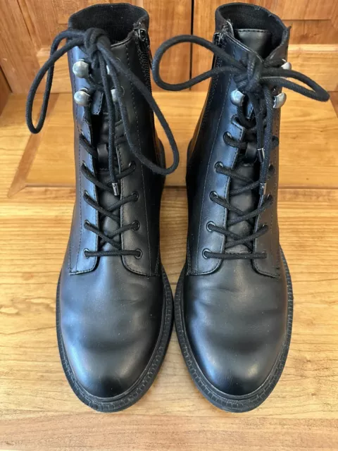 Black Ankle Boots, 8.5 M, Kenneth Cole Reaction Wills Lug Lace Up