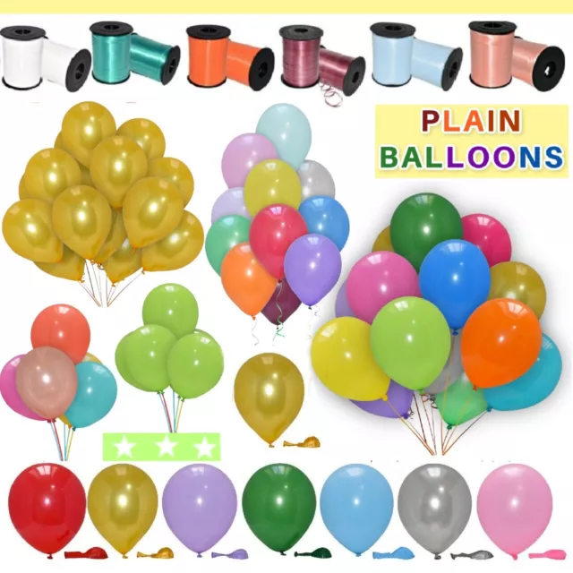 100 METALLIC/Pearlised Quality LATEX BALLOONS Decoration Birthday Baloons Party