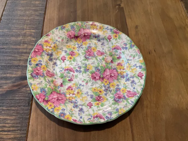 Gorgeous Vintage all over floral Chintz plate Midwinter England 22.5cm
