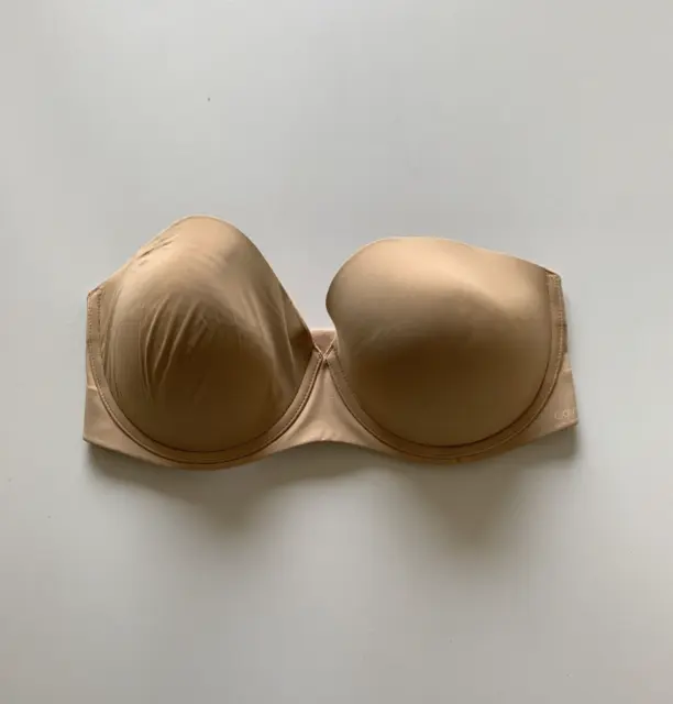 Calvin Klein Sz 36A Beige Nude Strapless Convertible Multiway Push