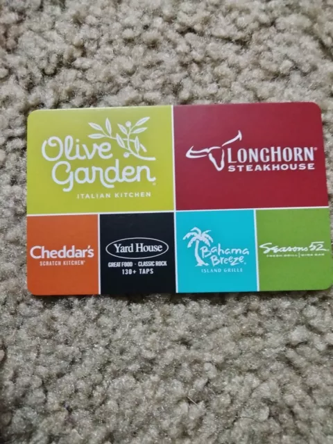 $15 Gift Card - Olive Garden, Cheddars, Longhorn Steakhouse, etc - Free Shipping