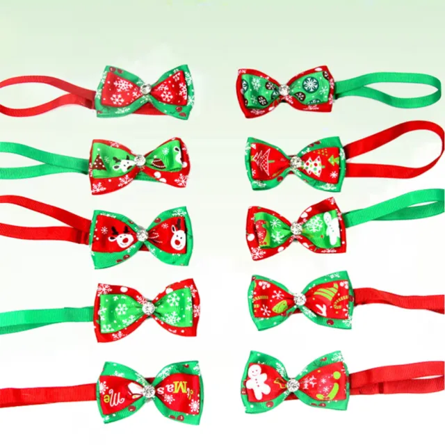 15 Pcs Pet Collars For Dogs Christmas Bow Tie Hair Bows Clips Small