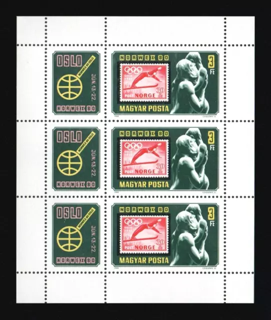 HUNGARY UNGARN - 1980 "NORWEX '80". Kleinbogen 3432 A. MNH. €4