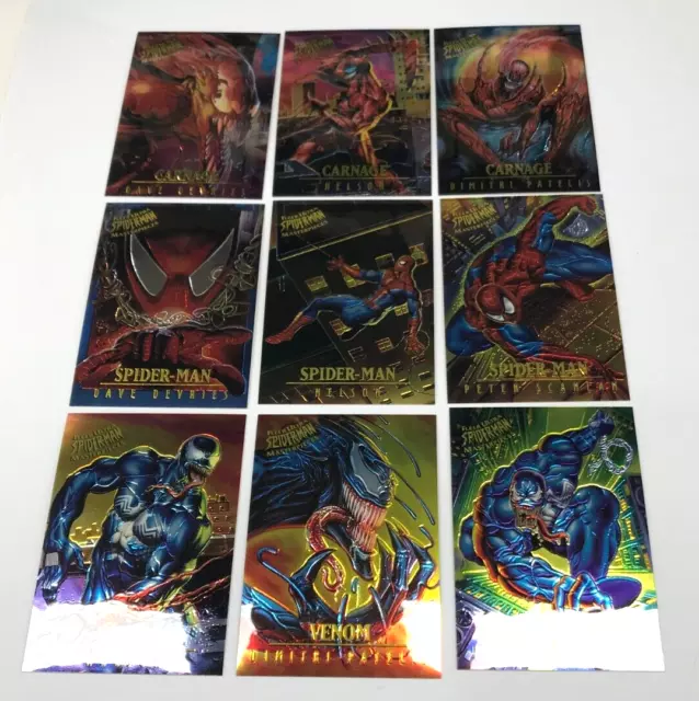 1995 Fleer Ultra Spider-man Trading Card Masterpieces Chrome Card Full Set(9)