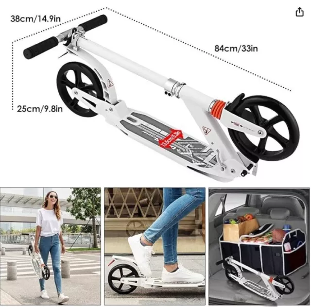 Compact adult kick scooter with big wheels and full suspension - collection only