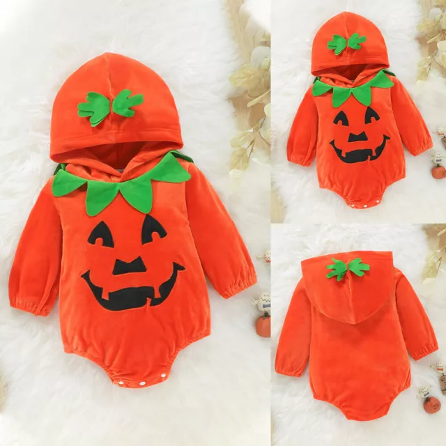 Toddler Baby Boys Girls Halloween Zucca Cosplay Costume Tops Cappello Outfits Set 2