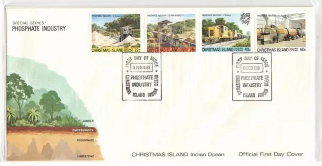 1980 Christmas Island Phosphate Industry Set no. 3 SG 136/9 FDC or FU Stamps