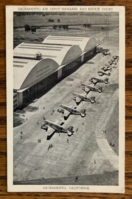 SACRAMENTO, CALIFORNIA: Air Depot Hangars & Military Aircraft, 1942 pmk