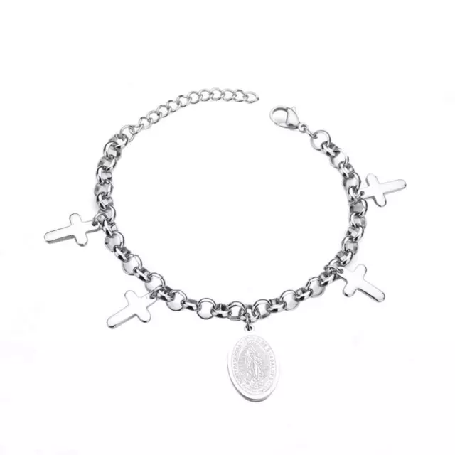 Bracciale Croce Cristiana Acciaio Inox Moda Semplice Bracciale Donna Bracciale Gioielli