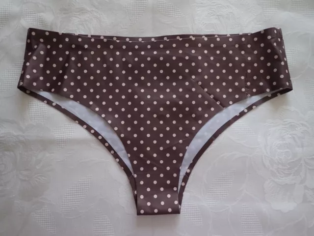 YMI Intimates, Brazilian in Size XL, Colour in Brown and Cream, Polka Dots