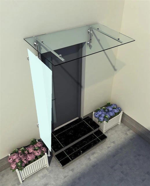 Centro vetro Hagen - 80 x 200 x 60 cm parte laterale per tettoia in vetro - vetro VSG 9,54 mm