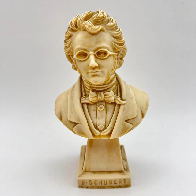 Composer Musician Franz Schubert Figurine Small Vintage Resin Handmade Decor Art