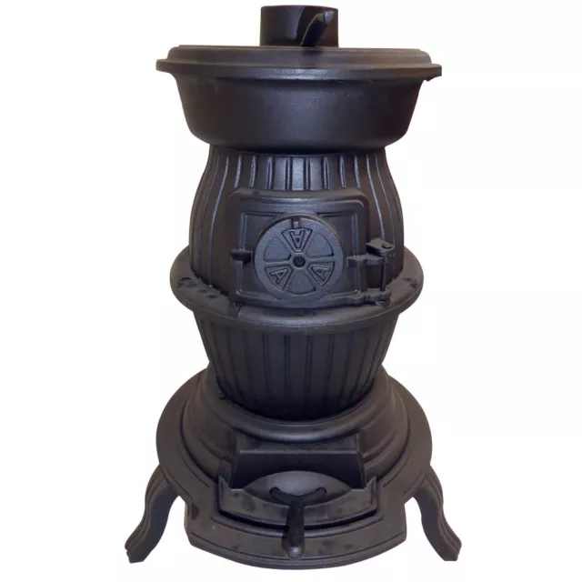 Cast Iron Wood Heater Pot Belly Heater Slow Combustion 6KW Heat Up To 12 Square 2