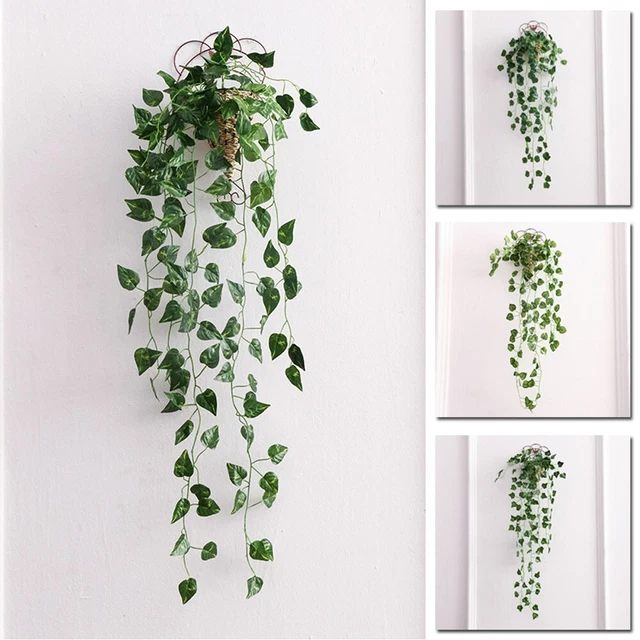 .Planta verde colgante artificial hojas de tortuga vid de ratán fiesta decoración de boda.