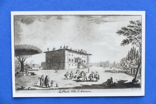 Cartolina La Reale Villa d'Artimino - Riproduzione antica stampa - 1930 ca.