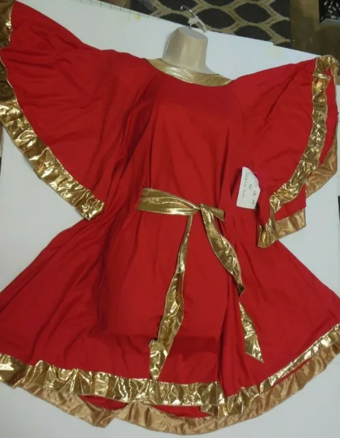 Circle Tunic w/ Gold Foil Sash 3 Colors Child/ladies Bell Sleeve Praise Top