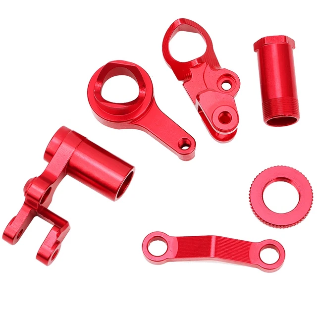 RC Steering Kit Red Metal Bearing Steering Assembly Compatible With Slash