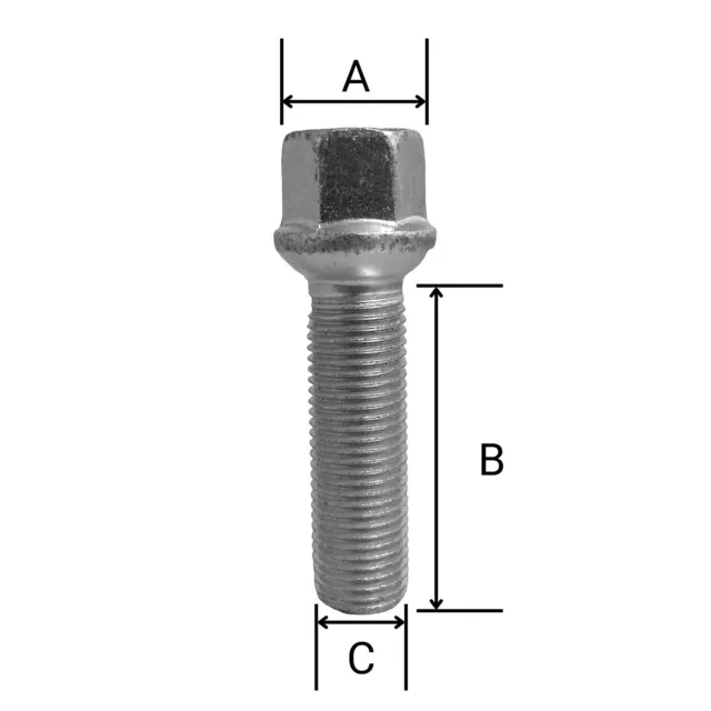 10 Tornillos asiento esférico M14x1,5 45mm para Audi Mercedes-Benz Seat 2