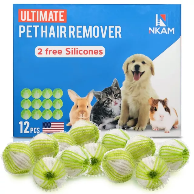 2 fur zapper pet hair remover for laundry and Pack of 12 Reusable Lint Remover